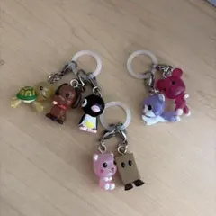 動物キャラクターキーホルダー6個セット