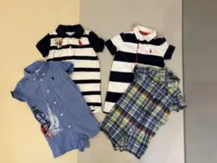 【ベビー夏服4点セット】ラルフローレン｜ロンパース・カバーオール｜半袖シャツ