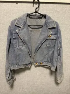 ライトブルー クロップドデニムジャケット