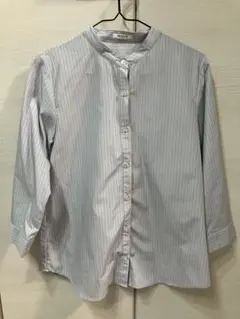 Honeys ハニーズ ７分袖スタンドカラーシャツ ストライプ Mサイズ