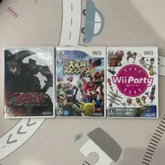 Wii ソフト3点セット(ゼルダの伝説、大乱闘スマッシュブラザーズ等)