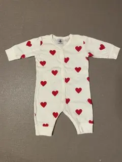 【プチバトー 】ハートプリント 足なしロンパース 3M/60cm 美品