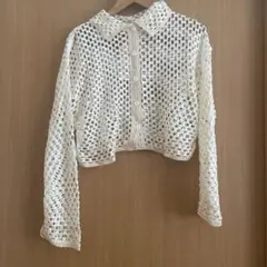 新品❗️レトロガール透かし編みカーディガン
