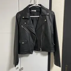 INGNI ライダースジャケット ブラック レザー 黒 イング シルバー M