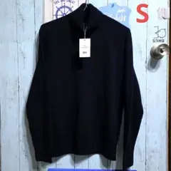 ユニクロ カシミヤタートルネックセーター ネイビー s