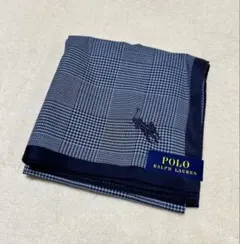 新品 ハンカチ 千鳥格子 紺 POLO RALPH LAUREN