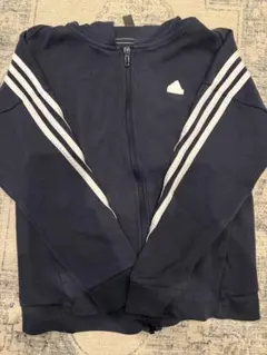 アディダス　ネイビー フルジップ パーカー