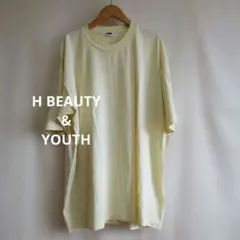 H BEAUTY&YOUTH ビッグTシャツ　クリーム系　EX LARGEのサムネイル