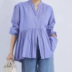 Green LABEL relaxing 【結論シリーズ】全方位映えブラウス　紫