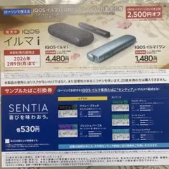 IQOSイルマi/イルマワンiワン割引券+サンプルタバコ引換券