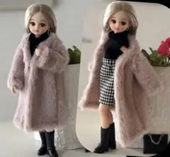 ハンドメイドドール服ファーコートコーデ5点セット（ピンク）リカちゃん好きな方