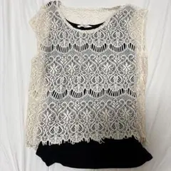 AZUL ノースリーブ レーストップス アイボリー　Sサイズ　美品