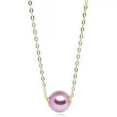 一粒ピンクパールのゴールドネックレス