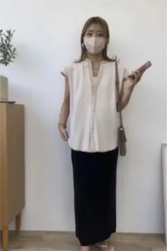 BLATE   キーネックワッフルトップス