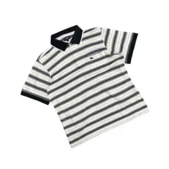 ※O BURBERY GOLF 半袖ポロシャツ ブラック系 ボーダー サイズL
