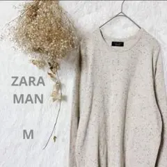 a54【ザラマン】薄手長袖ニット　ウィメンズ　メンズ　水玉　秋冬物　ホワイト