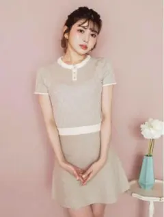 Darich ニットワンピース 半袖 ベージュ
