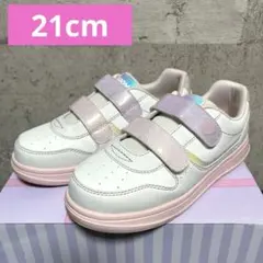 NUOVO girl スニーカー ホワイト ピンク ラメ 21cm