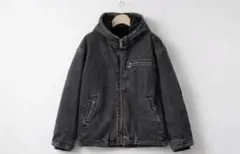 RAGEBLUE 裏ボアフードデニム ブルゾン ダークグレー