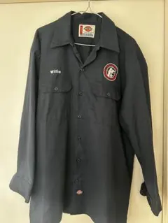 Dickies ワークシャツ ネイビー 刺繍入りのサムネイル