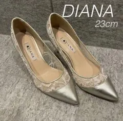 DIANA ポインテッドトゥハイヒール レース　パンプス　結婚式　ブライダル