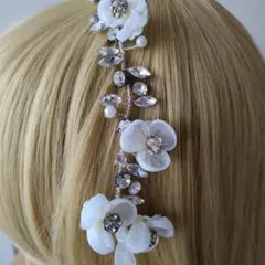 フラワーヘッドドレス 2本セット コスプレ 衣装 ウェディング ロリータ バレエ