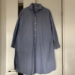 無印良品　ストライプ柄 長袖シャツワンピース