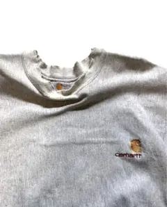 80sカーハート 希少 スウェット ボロ BORO グレー 刺繍ロゴ