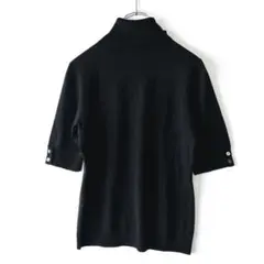 難有NEWYORKER ニューヨーカー ウールタートルネック 半袖ニット　M 黒