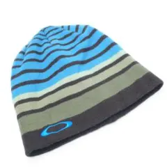 Oakley オークリー ビーニー ニットキャップ ボーダー ブラウン 水色