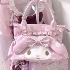 マイメロ　フェイス　2WAY ハンドバッグ　マイメロディ　サンリオ　ピンク　花柄