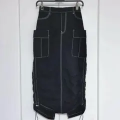 ★未使用★シャカシャカ ジョガー ロングスカート 黒 Y2K ブラック