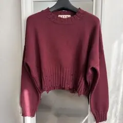 MARNI マルニ ニット クルーネックセーター ダメージ加工