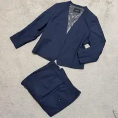 【美品】グリーンレーベルリラクシング ノーカラー パンツ　セットアップ 46