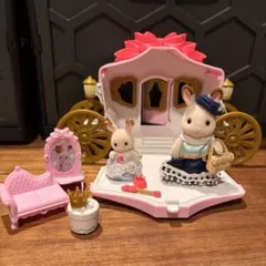 【週末削除】 シルバニアファミリー　オシャレ馬車　タウンガール　ショコラウサギ
