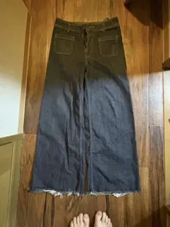 ZARA デニム ワイドパンツ 40 (M) バギー デニム
