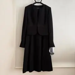 新品未使用 AOKI 礼服 ノーカラージャケット 5分袖前開きワンピース 9号