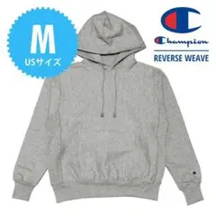 新品M★CHAMPION USモデル リバースウィーブ パーカー グレー