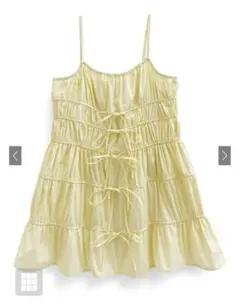 GRL シャーリングリボンフレアミニキャミワンピース[mh49]