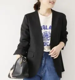 Spick&Span リネンライクノーカラージャケット 36のサムネイル
