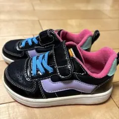 最終値下げ★VANS KIDS スニーカー 16センチ　ブラック パープルラメ