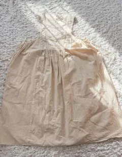 美品　SM2 home's☆きなり／レース付き綿麻エプロン　ワンピース