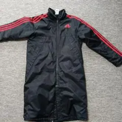 adidas ベンチコート M ブラック/レッド150サイズ