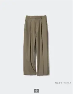 UNIQLO タックワイドパンツ　オリーブ　S