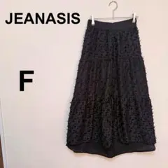 新品タグつき JEANASISジーナシスフレアスカート【F】ウェストゴム 黒のサムネイル