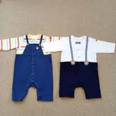 【美品】ミキハウス　ホットビスケッツ　ロンパース　2枚組