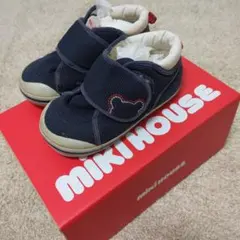 miki HOUSE ネイビー ベビーシューズ