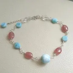 ラリマー インカローズ ブレスレット  高品質