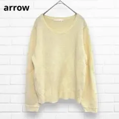arrow アロー　長袖ニット　セーター　袖パール　クリーム色　Ｍ
