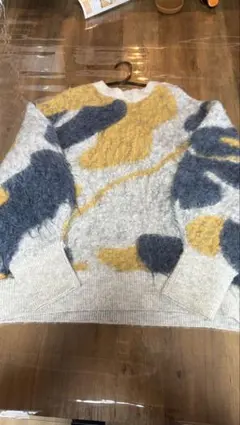 最終　ungrid シャギージャカードニット　ブルー